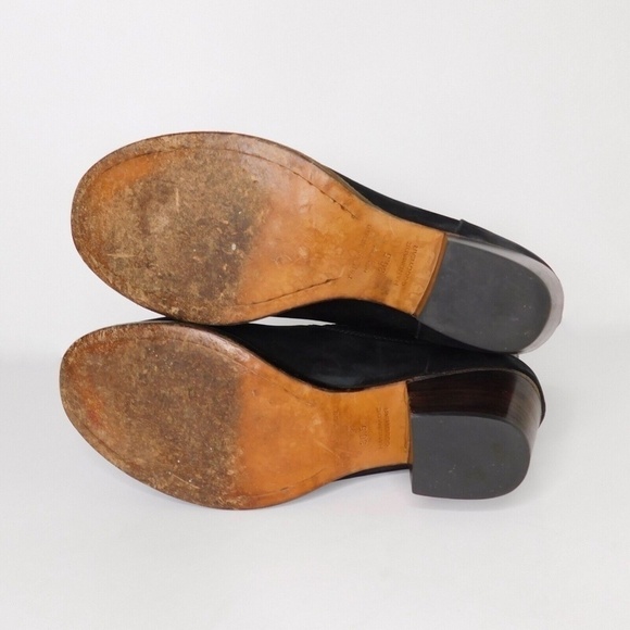 RAG & BONE Mercer Black Leather Ankle Boots Booties Whipstitch Knotted 36.5 - Picture 7 of 8